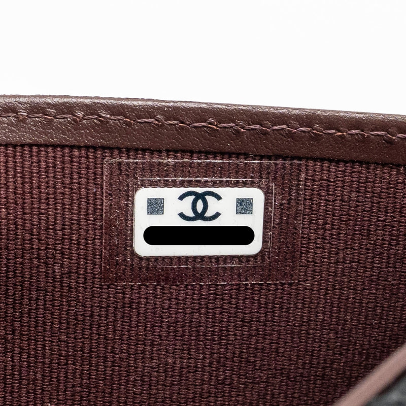 Chanel Small Classic Compact Wallet Caviar Black GHW (Microchip)