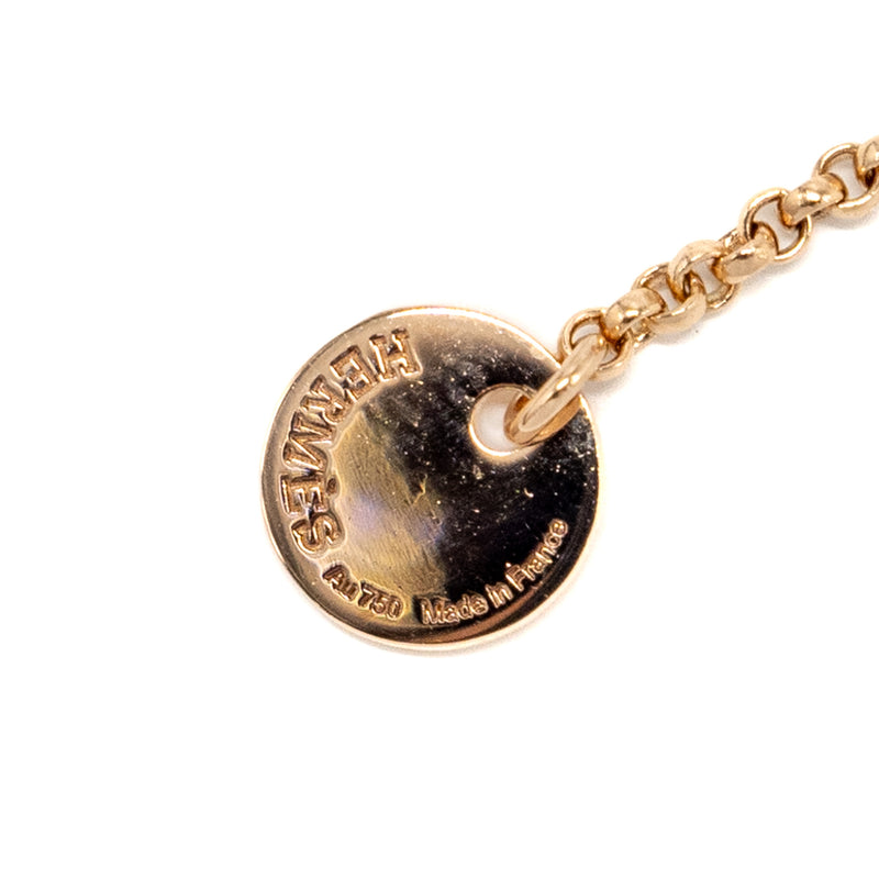 Hermes Clou d'H pendant, small model rose gold/diamonds