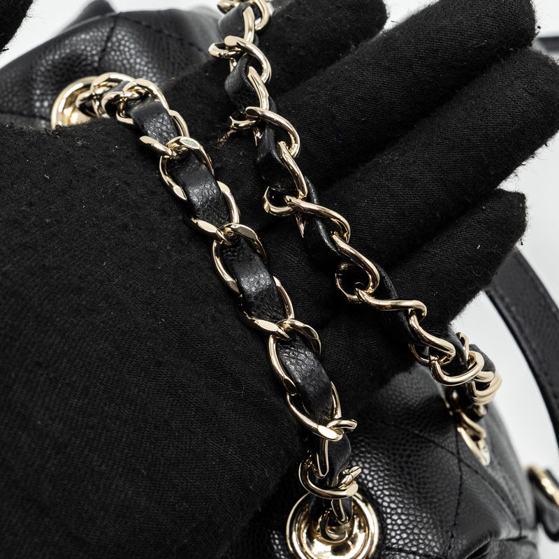 Chanel 23K triple pocket backpack caviar black LGHW (microchip)