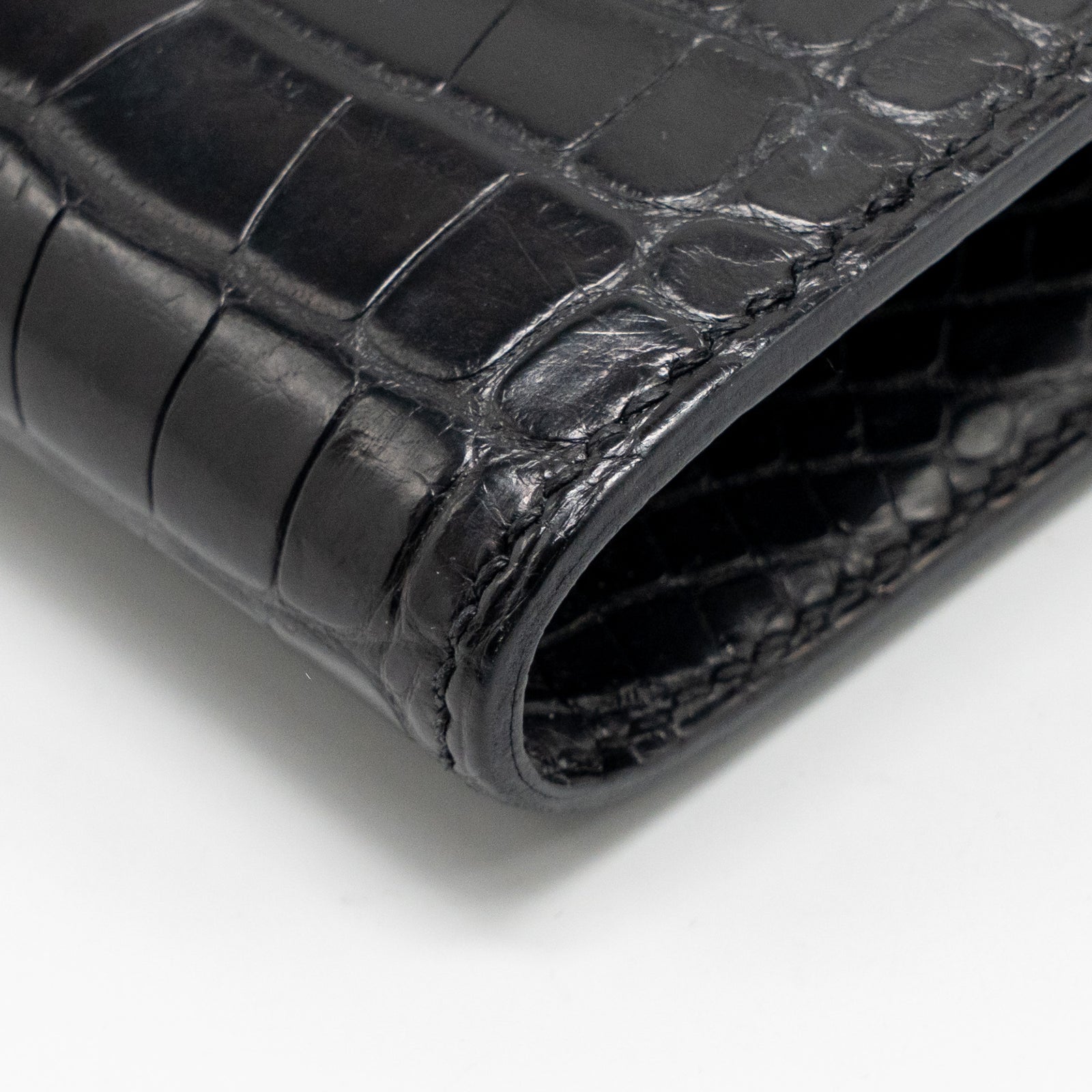 Hermes Constance Wallet Alligator Mississippiensis Black SHW Stamp A