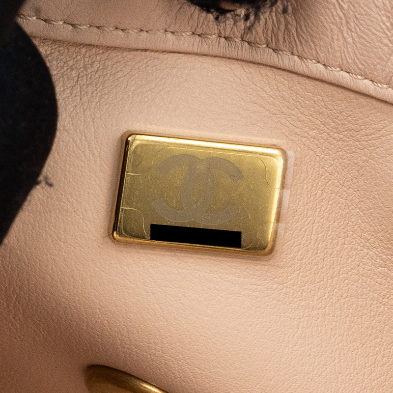 Chanel Pearl Crush Mini Rectangular Flap Bag Lambskin Light Pink GHW (microchip)