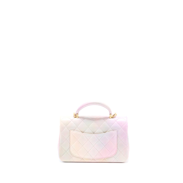Chanel Top Handle Mini Rectangular Flap Ombré Multicolour Lambskin GHW (Microchip)