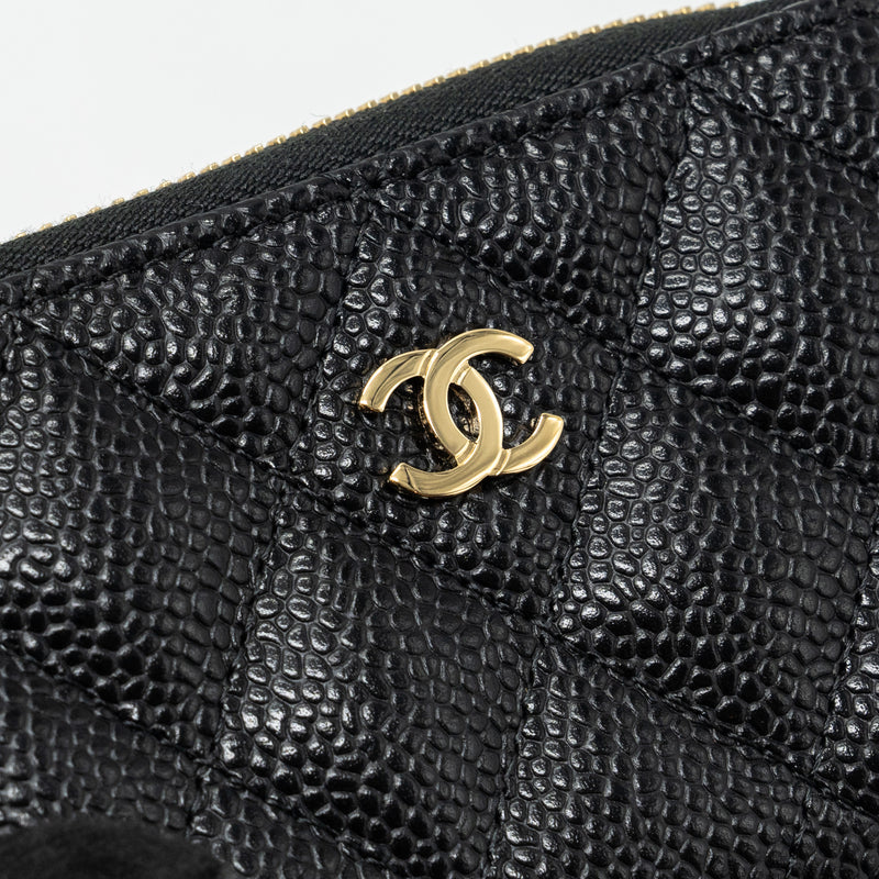 Chanel Zip Card Holder Caviar Black GHW