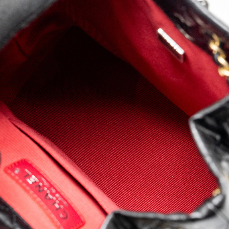 Chanel Small Gabrielle Backpack Aged Calfskin Black Multicolour colour Hardware (Microchip)