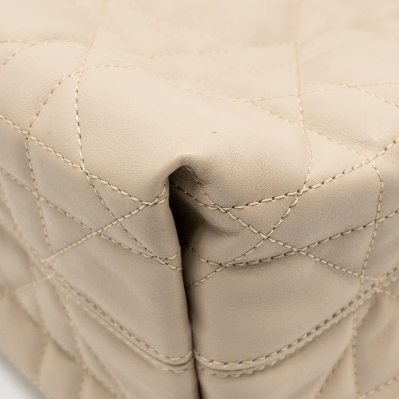 Dior Small Dior Toujours Vertical Tote Bag Macrocannage Calfskin Powder Beige LGHW