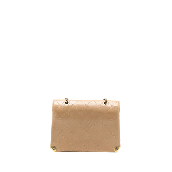 Chanel Messenger Flap Bag Lambskin Beige GHW