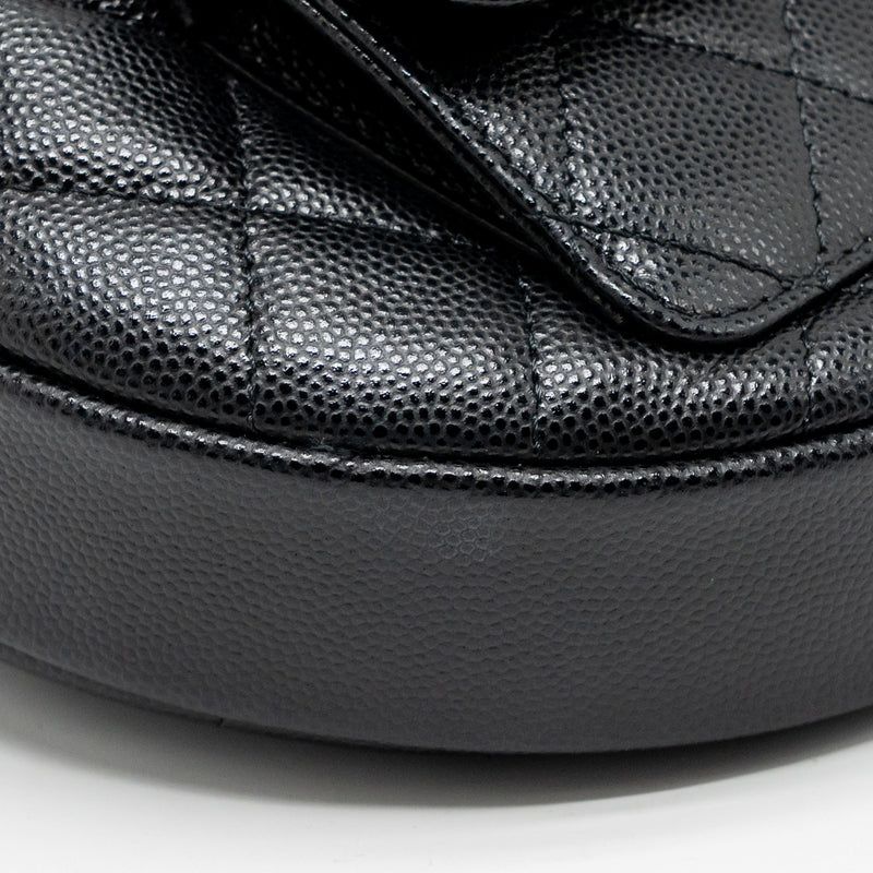 Chanel 23b Round Clutch Caviar Black LGHW (microchip)