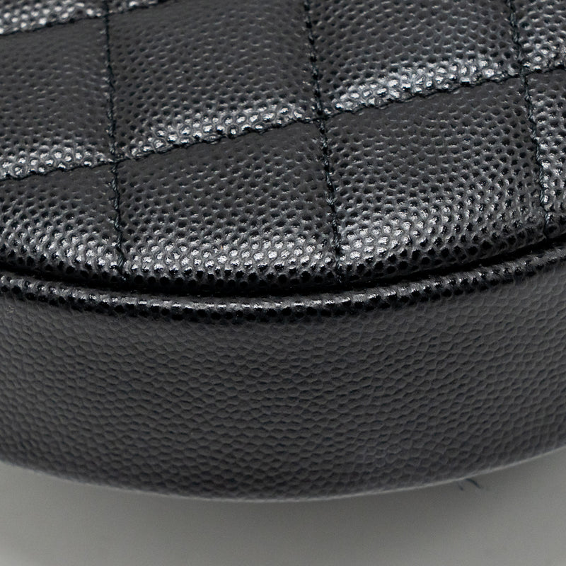 Chanel 23b Round Clutch Caviar Black LGHW (microchip)