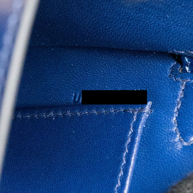 hermes mini kelly II box calfskin blue Saphir GHW stamp U