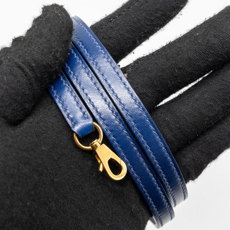 hermes mini kelly II box calfskin blue Saphir GHW stamp U