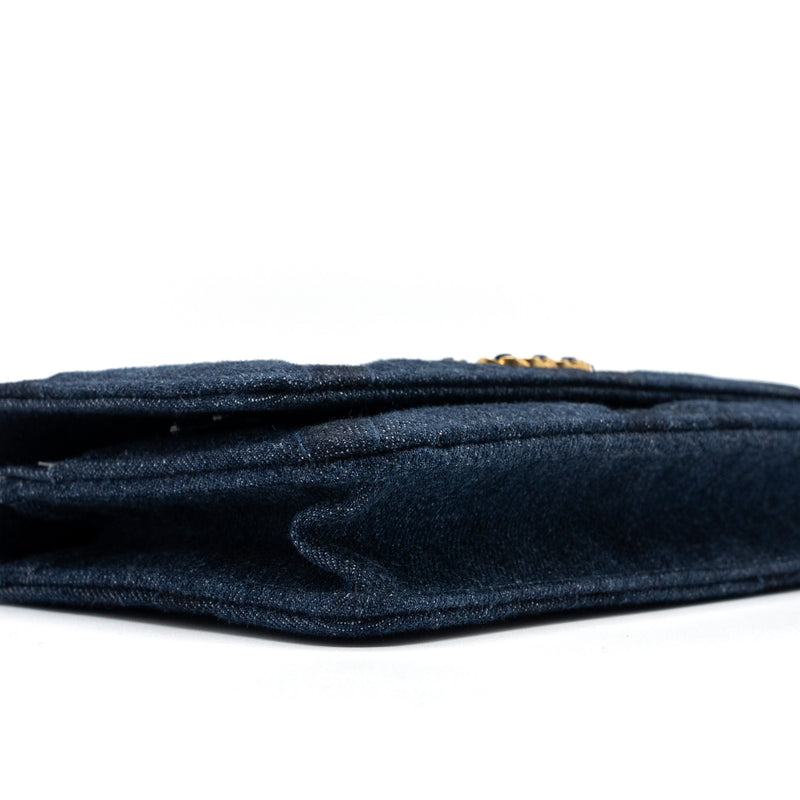 Chanel 19 wallet on chain limited denim dark blue multicolour hardware (microchip)