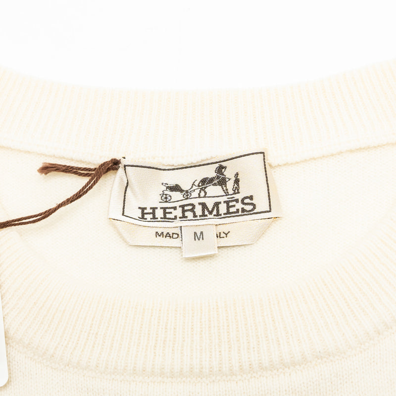 Hermes size M cashmere sweatshirt beige / multicolour