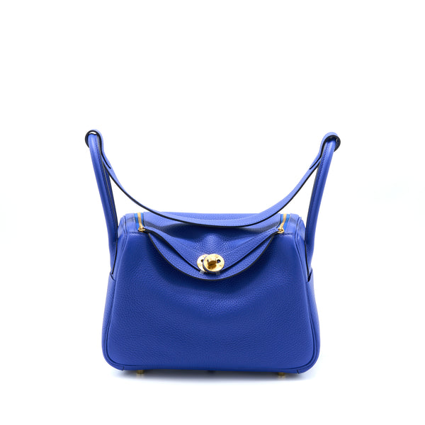 Hermes Lindy 26 Clemence Blue Royal GHW Stamp U