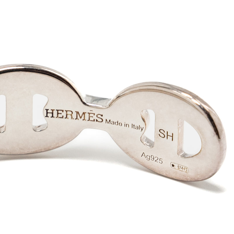 Hermes Size SH Chaine D’ancre Enchainee Bracelet, Medium Model Silver