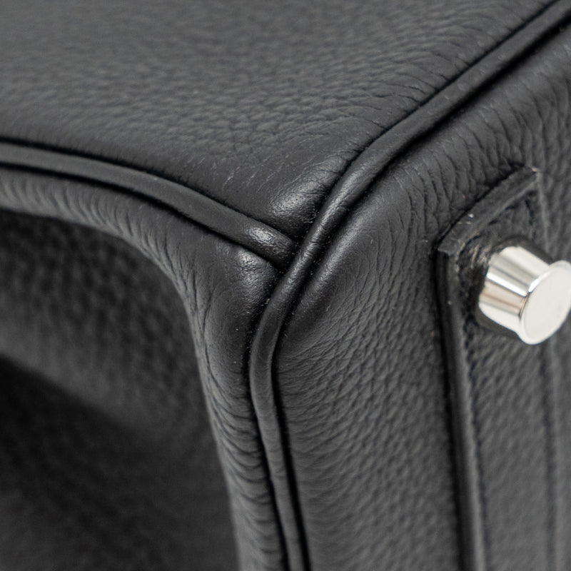Hermes Birkin 25 Togo Black SHW Stamp U