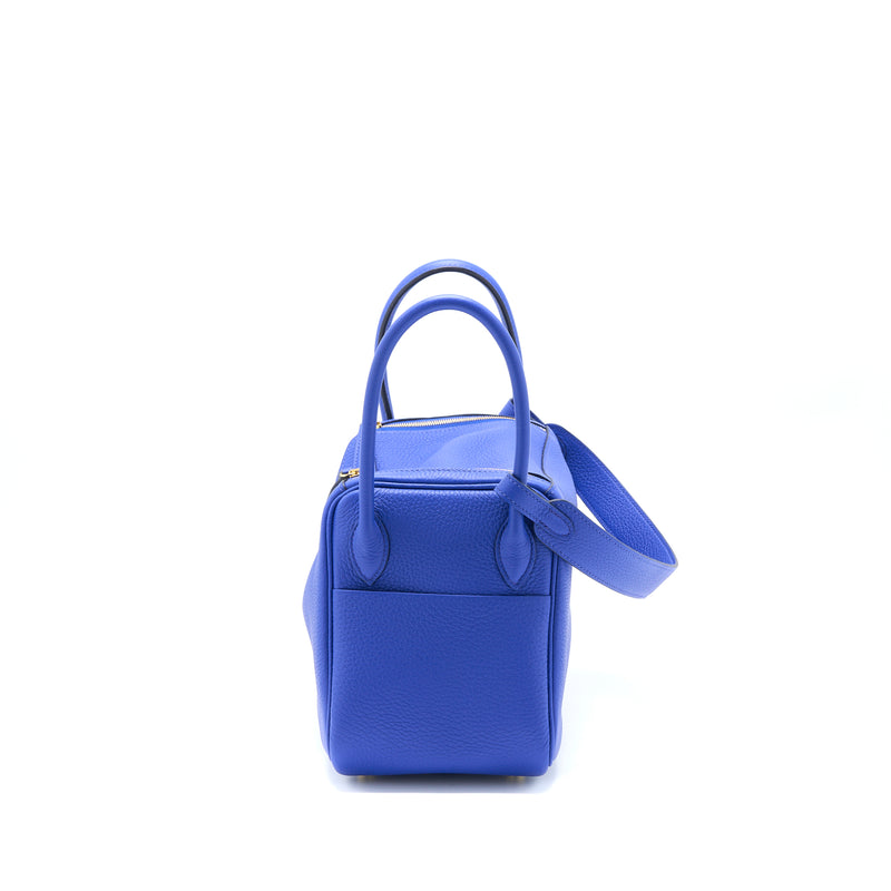 Hermes Lindy 26 Clemence Blue Royal GHW Stamp U
