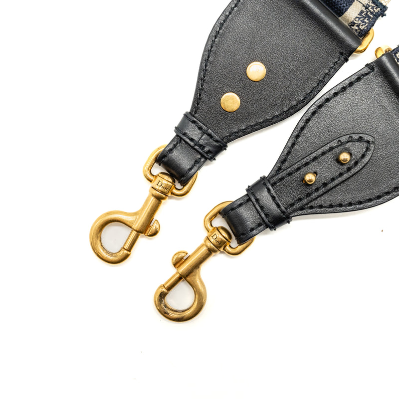 Dior Shoulder Strap Oblique Canvas Black/ Navy GHW