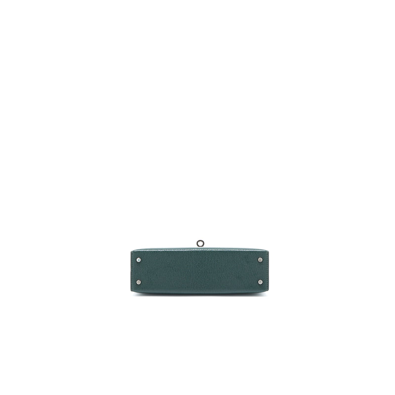 Hermes Mini Kelly II Chevre Mysore Vert Titien/Bleu Atoll SHW Stamp Y