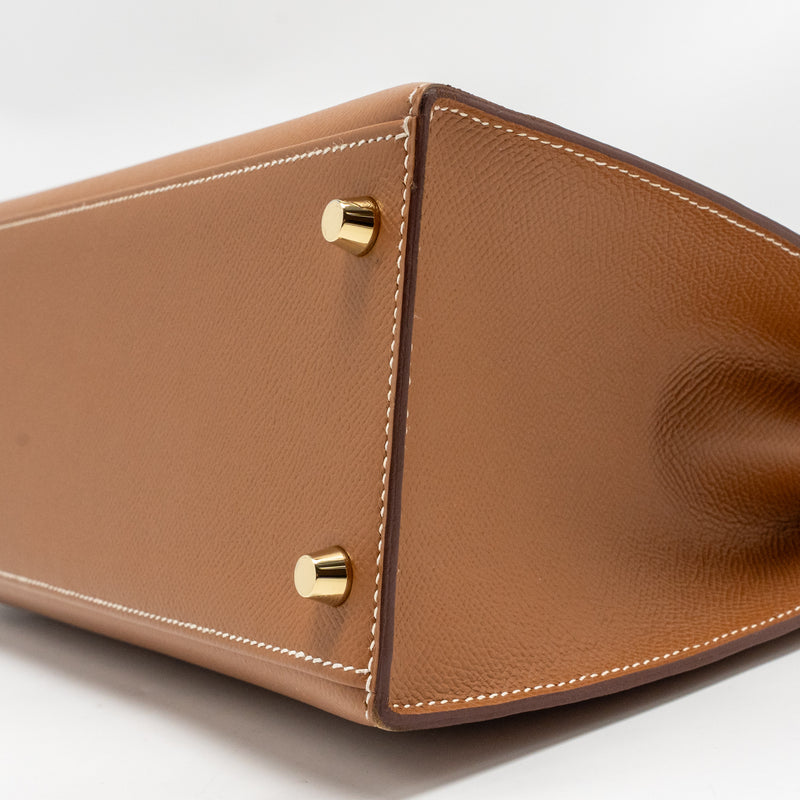 Hermes Kelly 28 Epsom Gold GHW Stamp Z