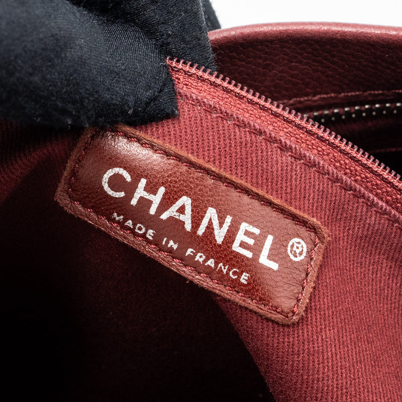 Chanel Tote Bag Grain Calfskin Red SHW