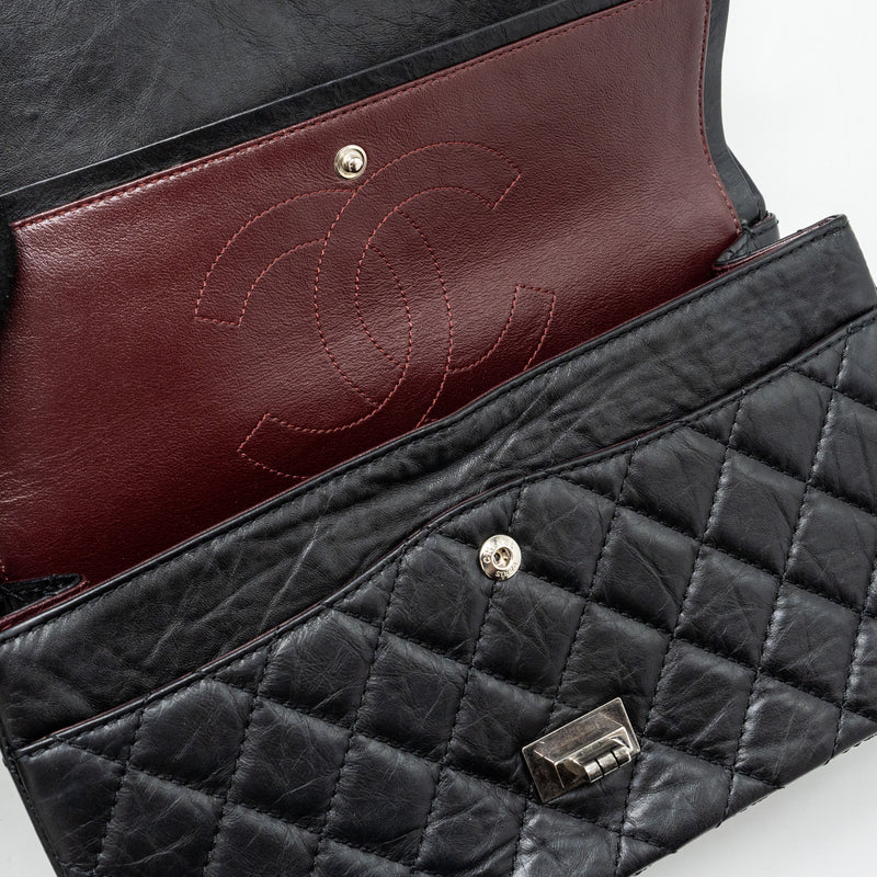 Chanel Large 2.55 226 reissue double flap bag aged calfskin black ruthenium hardware