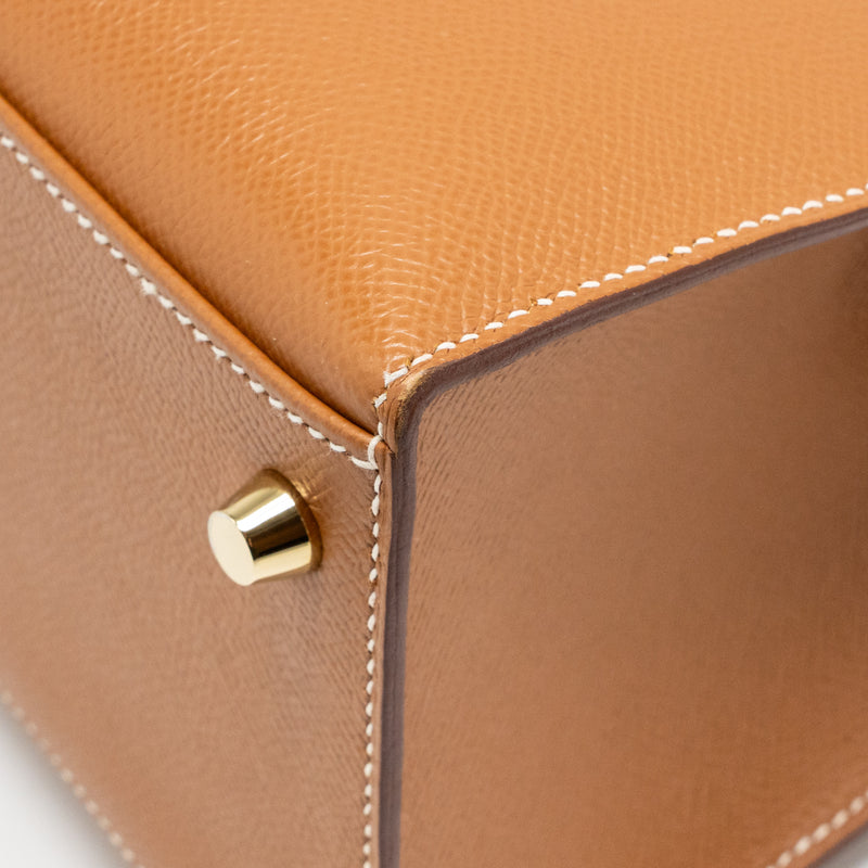 Hermes Kelly 28 Epsom Gold GHW Stamp Z