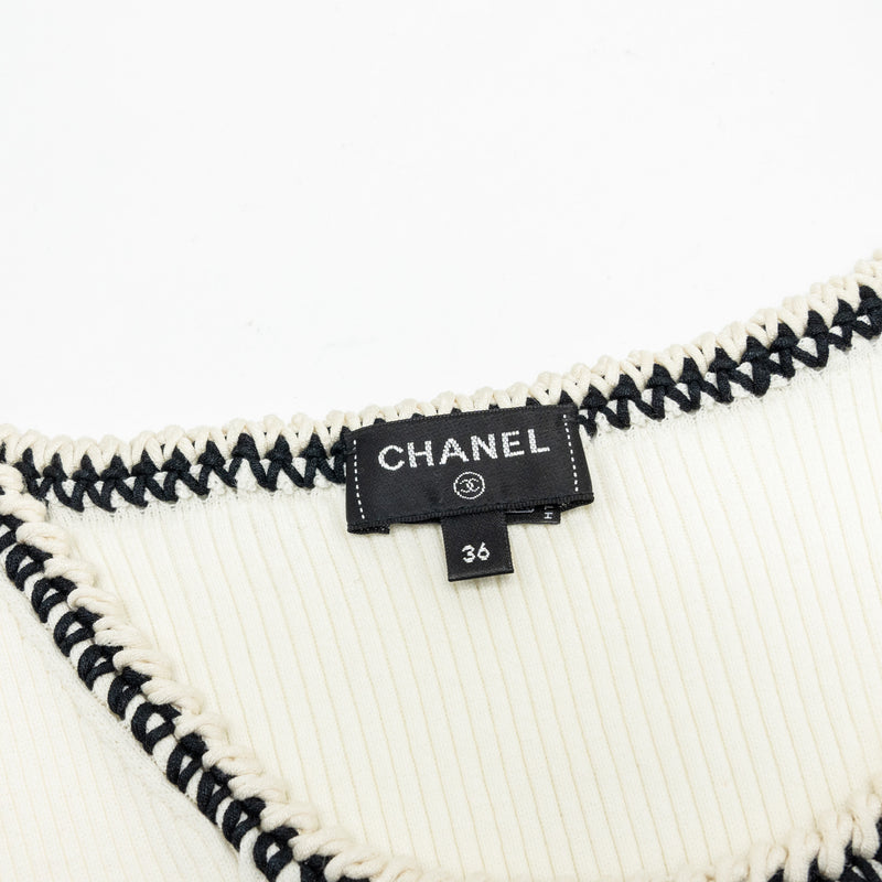 Chanel Size 36 Mini Dress Silk/Cotton White/Black