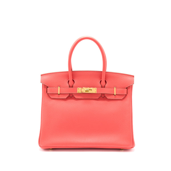 Hermes Birkin 30 Clemence T5 Rose Jaipur GHW Stamp Square R