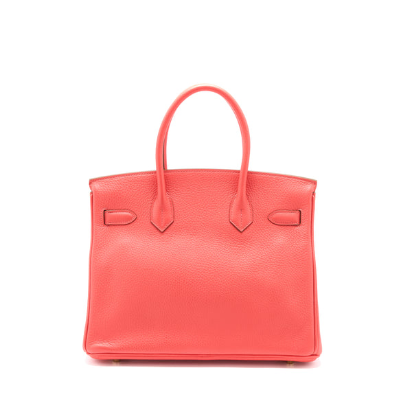 Hermes Birkin 30 Clemence T5 Rose Jaipur GHW Stamp Square R