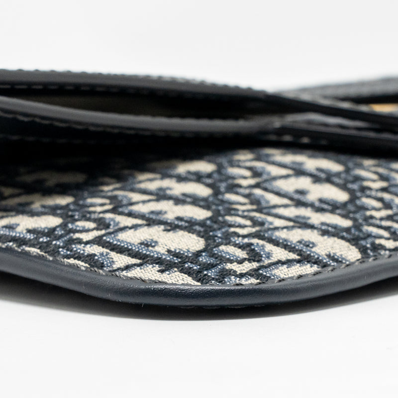 Dior Folder Clutch Oblique Canvas/Calfskin Blue GHW