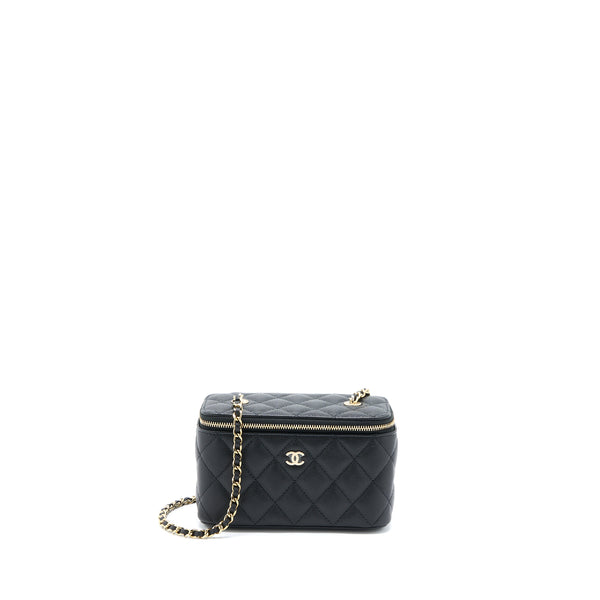 Chanel Long Vanity with Chain Caviar Black LGHW (Microchip)