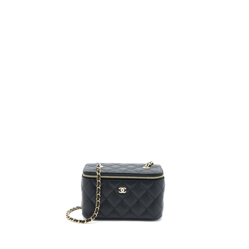Chanel Long Vanity with Chain Caviar Black LGHW (Microchip)