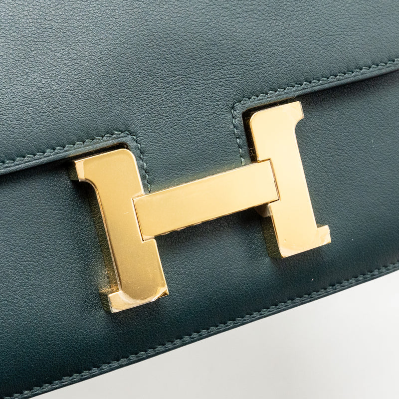Hermes Mini Constance Swift Vert Cypres GHW Stamp Z