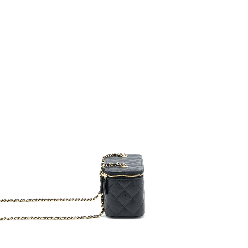 Chanel Long Vanity with Chain Caviar Black LGHW (Microchip)