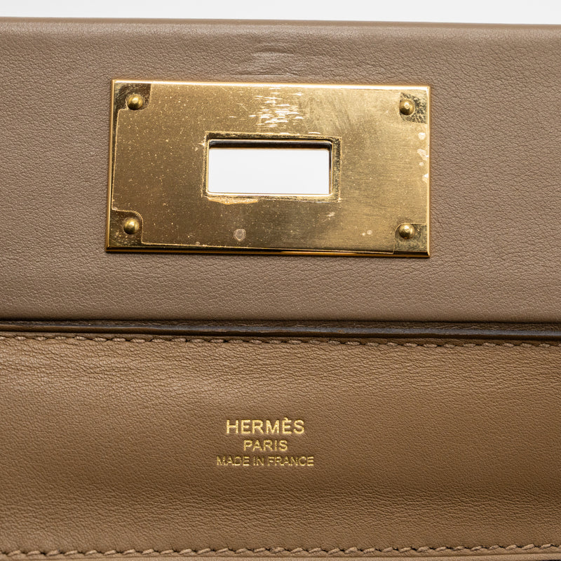 Hermes Mini 24/24 2424-21 Evercolor/Swift D0 Beige De Weimar GHW Stamp Z