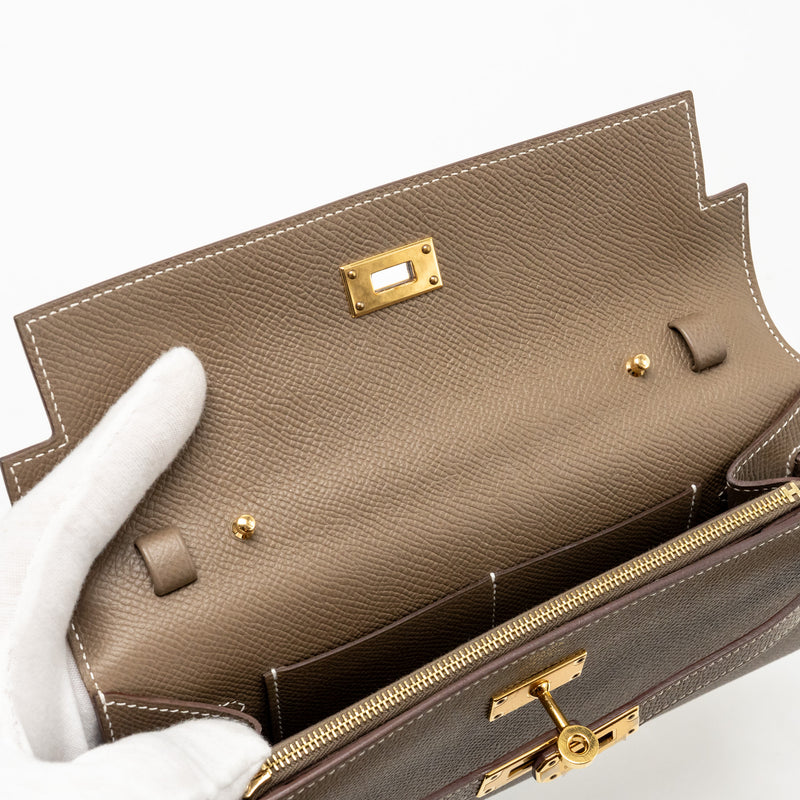 Hermes Kelly To Go Epsom Etoupe GHW Stamp U
