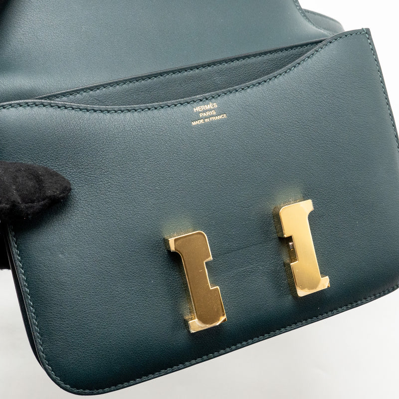 Hermes Mini Constance Swift Vert Cypres GHW Stamp Z