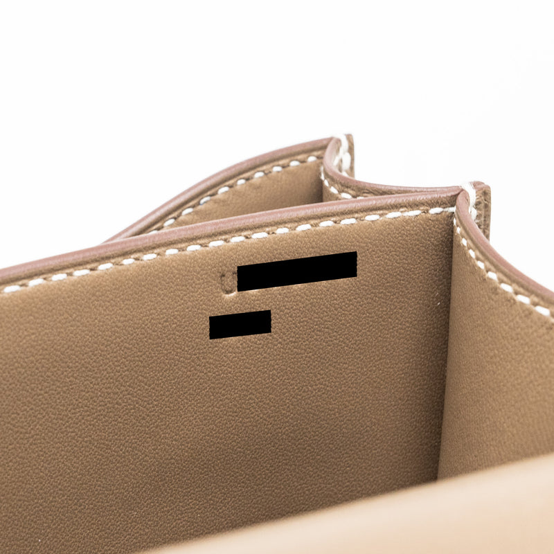 Hermes Mini Constance Epsom Etoupe SHW stamp U