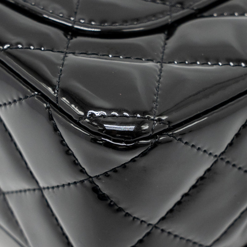 Chanel mini rectangular flap bag patent leather black LGHW