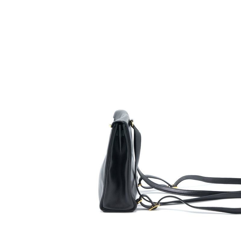 Hermes Vintage Kelly Ado Backpack 20CM Swift Black GHW Stamp