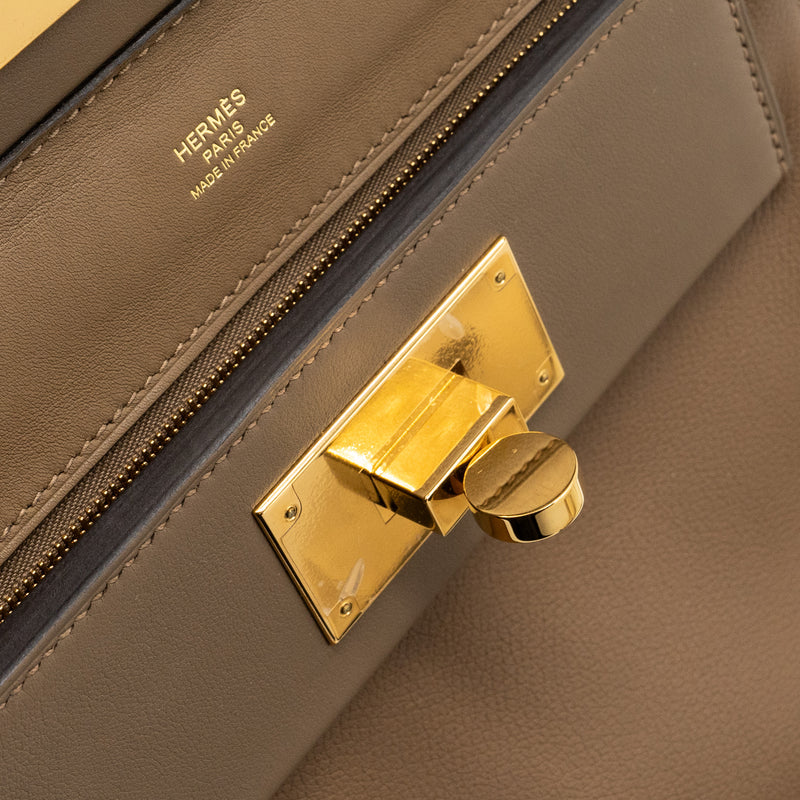 Hermes Kelly Danse Bag Beige de Weimar Swift Gold Hardware New