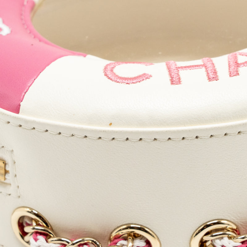 Chanel 19c La Pausa Lifesaver Bag Lambskin/PVC Pink/White LGHW