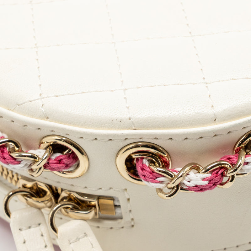 Chanel 19c La Pausa Lifesaver Bag Lambskin/PVC Pink/White LGHW