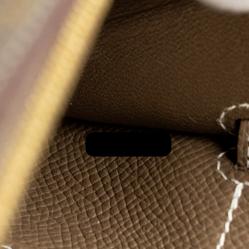 Hermes Kelly To Go Epsom Etoupe GHW Stamp U