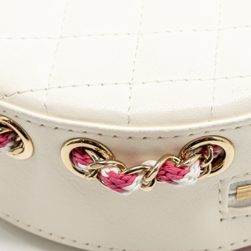 Chanel 19c La Pausa Lifesaver Bag Lambskin/PVC Pink/White LGHW