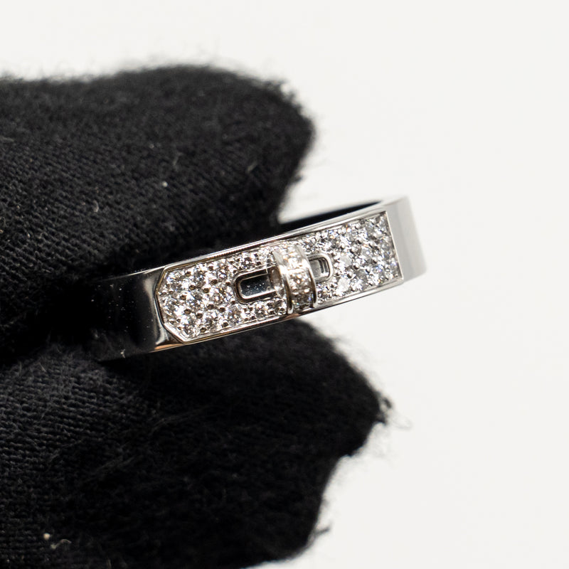 Hermes Size 54 Kelly Ring White Gold Didmonds