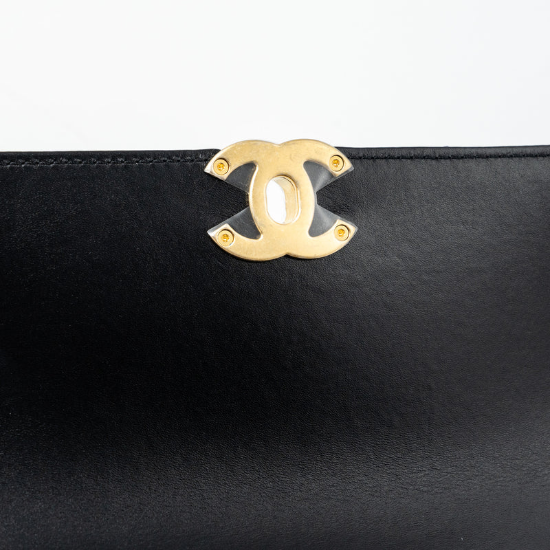 Chanel 24C gold crush mini flap bag calfskin black GHW (microchip)