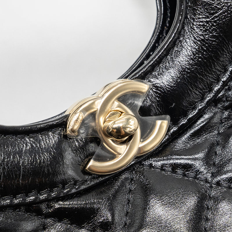 Chanel 24C mini 31 bag shiny calfskin black LGHW (microchip)