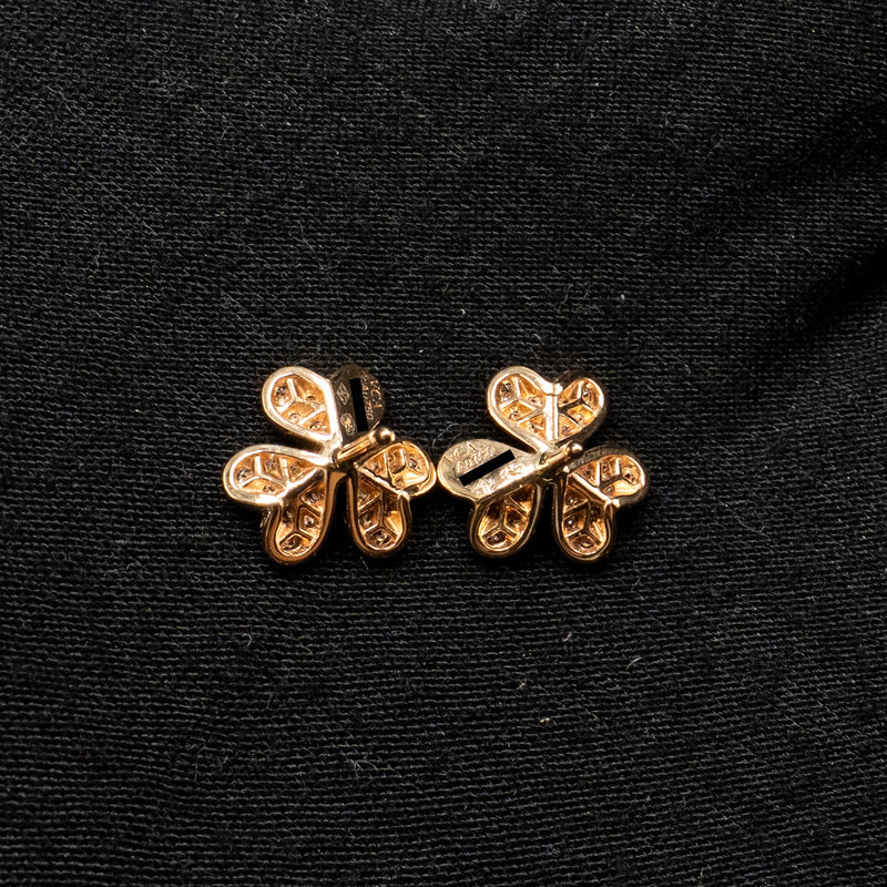 Van Cleef&Arpels Frivole Earrings, Mini Model Rose Gold Diamonds
