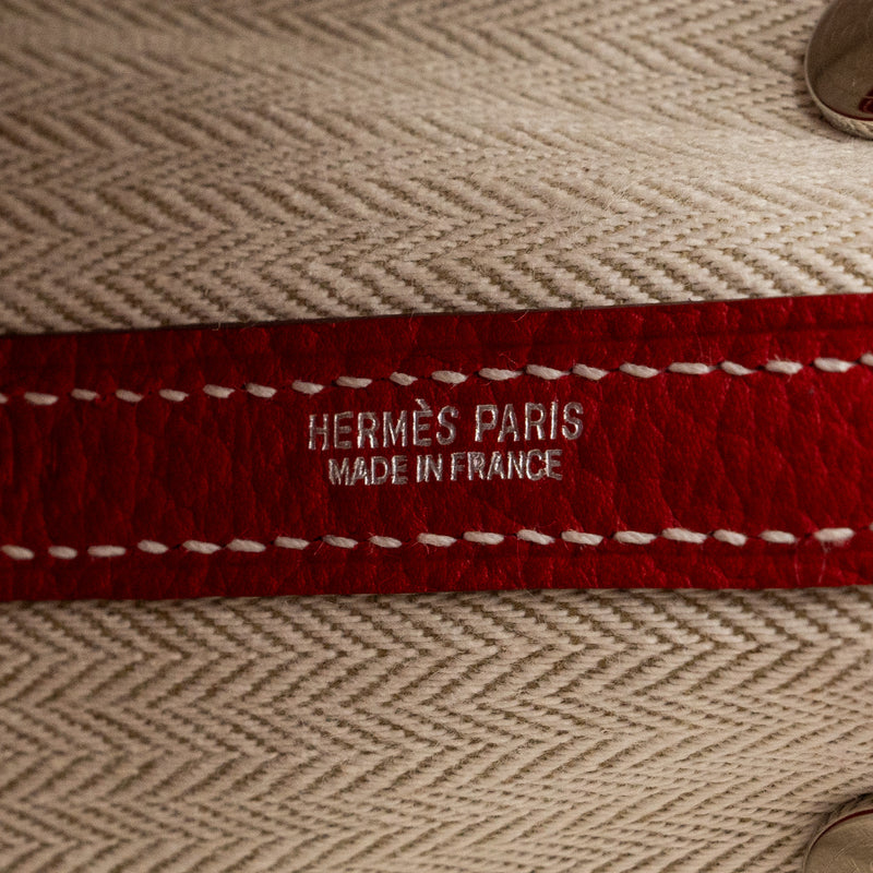 Hermes garden party 30 negonda leather rouge casaque SHW stamp square P